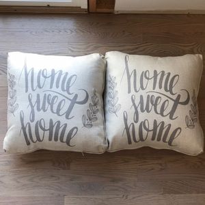 Two home sweet home pillows